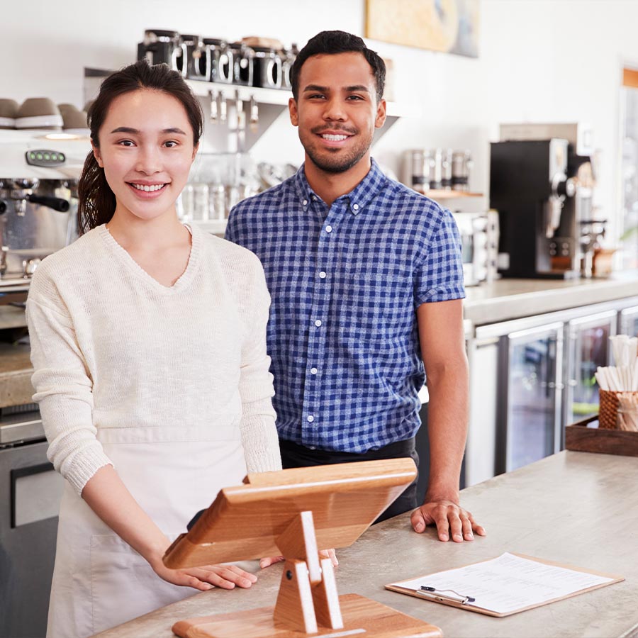 Business Owners at Cafe